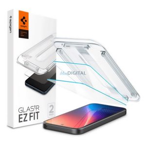 SPIGEN EZ FIT képernyővédő üveg 2db (2.5D, tokbarát, ultravékony, 0.2mm, 9H + segédkeret) ÁTLÁTSZÓ Google Pixel 9a