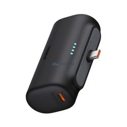   BASEUS COMPACT vésztöltő Type-C aljzat (5000mAh, 20W, PD gyorstöltő, Type-C csatlakozó + Type-C kábel) FEKETE