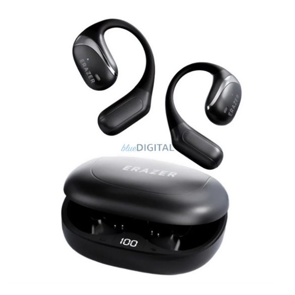 LENOVO ERAZER X9 bluetooth fülhallgató SZTEREO (v5.4, TWS, fülre akasztható, zajszűrő, mikrofon, IPX4 + töltőtok) FEKETE