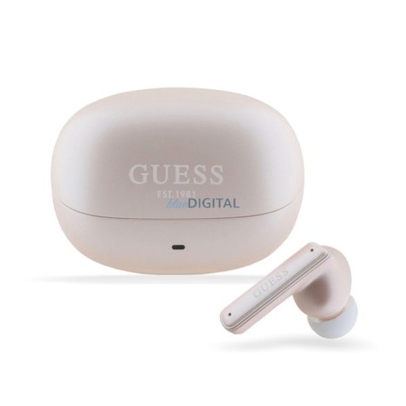 GUESS CAPSULE bluetooth fülhallgató SZTEREO (v5.3, TWS, mikrofon, aktív zajszűrő, IPX6 + töltőtok) RÓZSASZÍN
