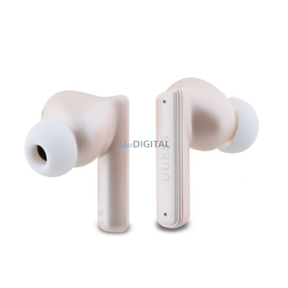 GUESS CAPSULE bluetooth fülhallgató SZTEREO (v5.3, TWS, mikrofon, aktív zajszűrő, IPX6 + töltőtok) RÓZSASZÍN