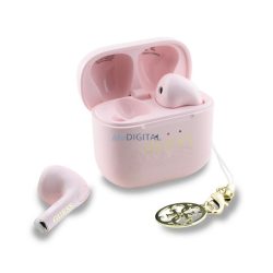   GUESS CLASSIC LOGO CHARM bluetooth fülhallgató SZTEREO (v5.4, TWS, mikrofon + töltőtok) RÓZSASZÍN