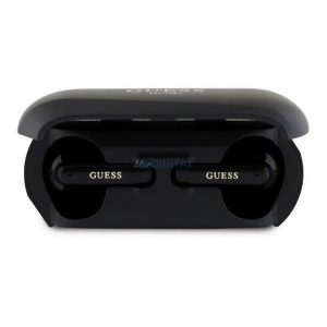 GUESS ELONGATED METALLIC bluetooth fülhallgató SZTEREO (v5.3, TWS, mikrofon, zajszűrő + töltőtok) FEKETE
