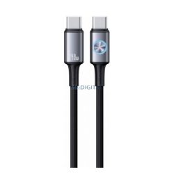   USAMS HUAN adatkábel (Type-C - Type-C, 240W, PD gyorstöltő, 120cm) SÖTÉTSZÜRKE