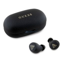  GUESS PU GRAINED bluetooth fülhallgató SZTEREO (v5.3, TWS, mikrofon, zajszűrő, IPX5 + töltőtok) FEKETE
