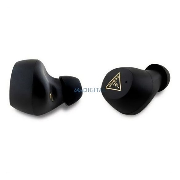 GUESS PU GRAINED bluetooth fülhallgató SZTEREO (v5.3, TWS, mikrofon, zajszűrő, IPX5 + töltőtok) FEKETE