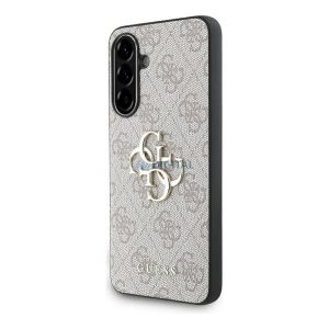GUESS PU 4G METAL LOGO CASE műanyag telefonvédő (ütésállóság, bőr hatású hátlap) RÓZSASZÍN Samsung Galaxy A56 5G (SM-A566)