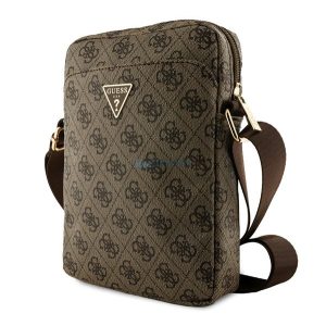 GUESS PU 4G TRIANGLE LOGO kézitáska álló (univerzális, 8", bőr hatású, vállpánt) BARNA