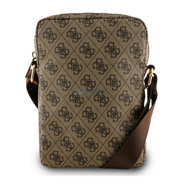 GUESS PU 4G TRIANGLE LOGO kézitáska álló (univerzális, 8", bőr hatású, vállpánt) BARNA