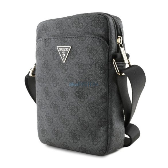 GUESS PU 4G TRIANGLE LOGO kézitáska álló (univerzális, 8", bőr hatású, vállpánt) FEKETE
