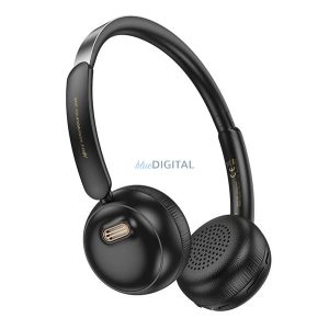 HOCO W62 bluetooth fejhallgató SZTEREO (v5.3, mikrofon, 3.5mm jack aljzat) FEKETE