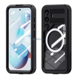   SHELLBOX MARS műanyag telefonvédő (360°-os védelem, erős ütésállóság, műanyag előlap, IP68, MagSafe) FEKETE Samsung Galaxy S25 (SM-S931)