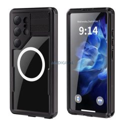   SHELLBOX MARS műanyag telefonvédő (360°-os védelem, erős ütésállóság, műanyag előlap, IP68, MagSafe) FEKETE Samsung Galaxy S25 Ultra (SM-S938)