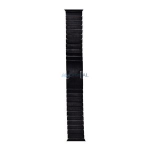 DEVIA ELEGANT LINK pótszíj (egyedi méret,  nagy, fém, állítható) FEKETE Apple Watch 42/44/45/49mm