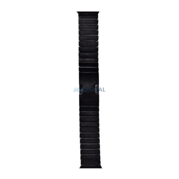 DEVIA ELEGANT LINK pótszíj (egyedi méret,  nagy, fém, állítható) FEKETE Apple Watch 42/44/45/49mm