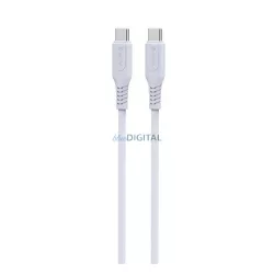   DEVIA GRS adatkábel (Type-C - Type-C, 60W, PD gyorstöltő, 100cm, cipőfűző) FEHÉR