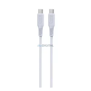 DEVIA GRS adatkábel (Type-C - Type-C, 60W, PD gyorstöltő, 100cm, cipőfűző) FEHÉR
