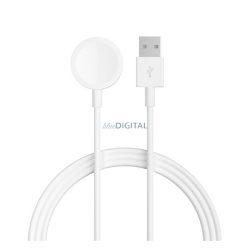   DEVIA KINTONE töltőkábel USB (wireless, mágneses, gyorstöltő, 100cm, Apple Watch töltő) FEHÉR