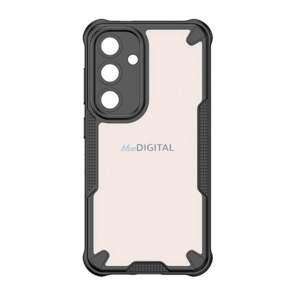 Defender szilikon telefonvédő (ütésállóság, légpárnás sarok, akril hátlap, kameravédő) FEKETE Samsung Galaxy S25 (SM-S931)