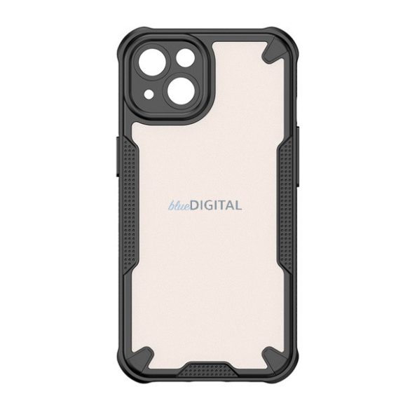 Defender szilikon telefonvédő (ütésállóság, légpárnás sarok, akril hátlap, kameravédő) FEKETE Apple iPhone 14