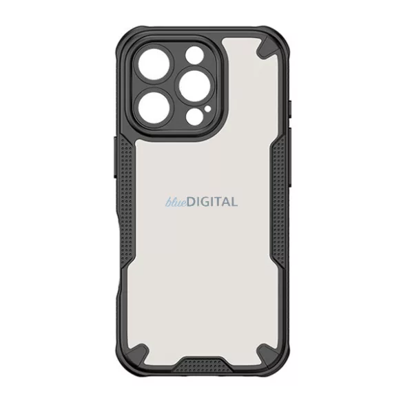 Defender szilikon telefonvédő (ütésállóság, légpárnás sarok, akril hátlap, kameravédő) FEKETE Apple iPhone 16