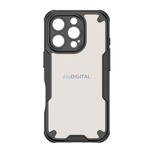 Defender szilikon telefonvédő (ütésállóság, légpárnás sarok, akril hátlap, kameravédő) FEKETE Apple iPhone 15 Pro