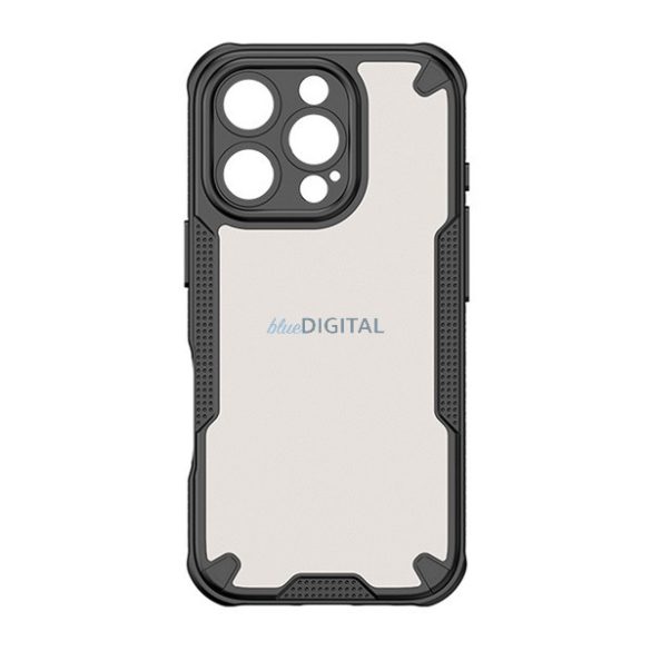 Defender szilikon telefonvédő (ütésállóság, légpárnás sarok, akril hátlap, kameravédő) FEKETE Apple iPhone 15 Pro