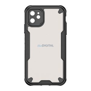 Defender szilikon telefonvédő (ütésállóság, légpárnás sarok, akril hátlap, kameravédő) FEKETE Apple iPhone 11