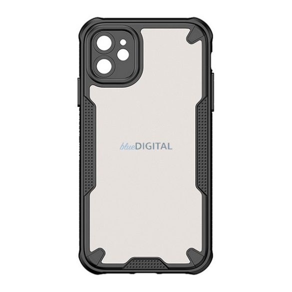 Defender szilikon telefonvédő (ütésállóság, légpárnás sarok, akril hátlap, kameravédő) FEKETE Apple iPhone 11