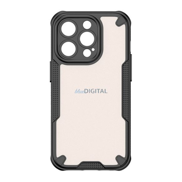 Defender szilikon telefonvédő (ütésállóság, légpárnás sarok, akril hátlap, kameravédő) FEKETE Apple iPhone 14 Pro