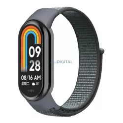   Pótszíj (egyedi méret, nylon, tépőzáras, légáteresztő) VILÁGOSSZÜRKE Xiaomi Smart Band 9, Band 8