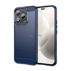 Szilikon telefonvédő (ütésállóság, légpárnás sarok, szálcsiszolt, karbon minta) SÖTÉTKÉK Honor 400 Lite