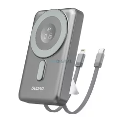   DUDAO vésztöltő Type-C aljzat (10000mAh, 20W, gyorstöltő, MagSafe, Apple Watch töltő, Type-C + lightning kábel) SZÜRKE
