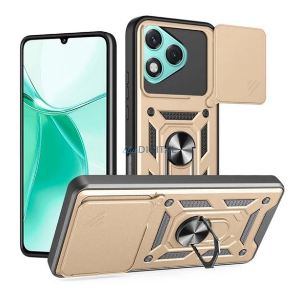 Defender szilikon telefonvédő (ütésállóság, tartógyűrű, kameravédő) ARANY Honor 400 Lite