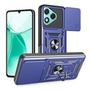 Defender szilikon telefonvédő (ütésállóság, tartógyűrű, kameravédő) SÖTÉTKÉK Honor 400 Lite