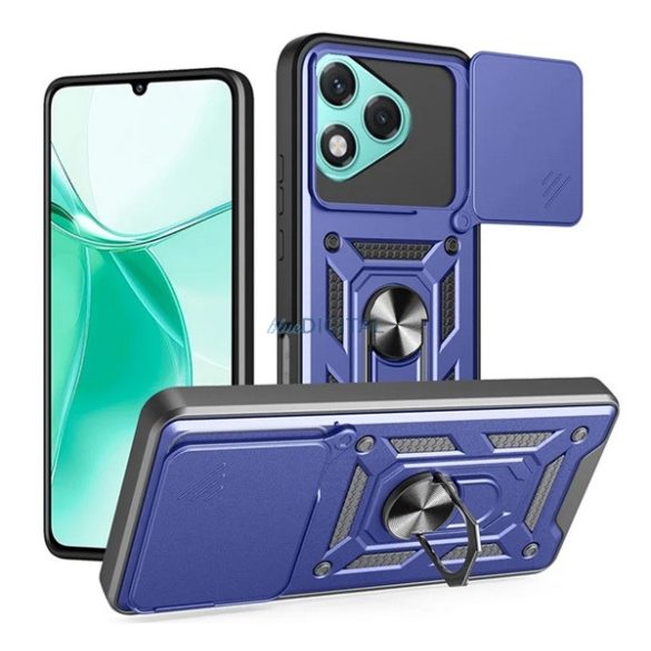 Defender szilikon telefonvédő (ütésállóság, tartógyűrű, kameravédő) SÖTÉTKÉK Honor 400 Lite