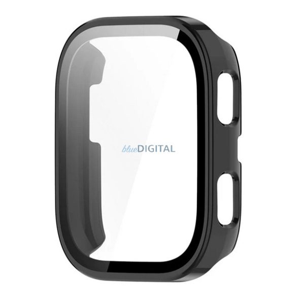 Műanyag keret (BUMPER, ütésállóság + kijelzővédő üveg) FEKETE Amazfit Bip 6