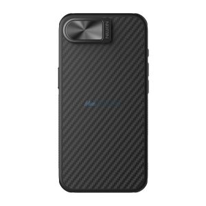 NILLKIN CARBOPROP szilikon telefonvédő (ütésállóság, aramid bevonat, kitámasztó, karbon minta) FEKETE Apple iPhone 16e