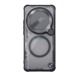 NILLKIN ICEBLADE PROP szilikon telefonvédő (ütésállóság, kameravédő, kitámasztó, MagSafe) FEKETE Xiaomi 15 Ultra