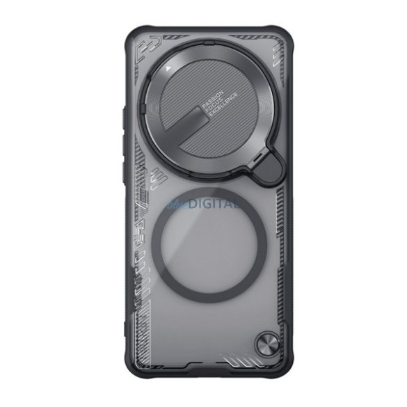 NILLKIN ICEBLADE PROP szilikon telefonvédő (ütésállóság, kameravédő, kitámasztó, MagSafe) FEKETE Xiaomi 15 Ultra