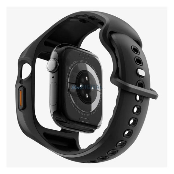 SPIGEN LIQUID AIR PRO szilikon óra keret (szilikon szíj, ütésállóság) FEKETE Apple Watch Series 10 46mm