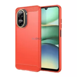   Szilikon telefonvédő (ütésállóság, légpárnás sarok, szálcsiszolt, karbon minta) PIROS Xiaomi Redmi A5 4G