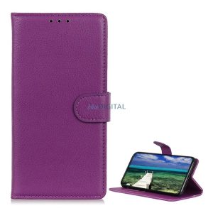 Tok álló, bőr hatású (FLIP, oldalra nyíló, asztali tartó, prémium) LILA Samsung Galaxy Xcover 7 Pro (SM-G766)