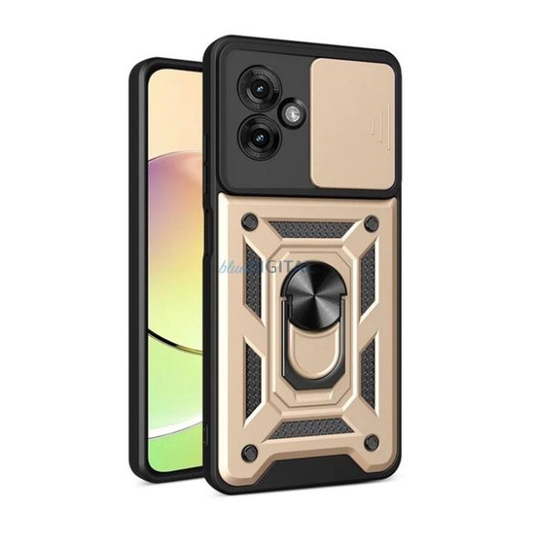 Defender szilikon telefonvédő (ütésállóság, tartógyűrű, kameravédő) ARANY Motorola Moto G55 5G (XT2435)