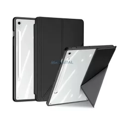  DUX DUCIS MAGI ORIGAMI tok álló, bőr hatású (aktív FLIP, oldalra nyíló, TRIFOLD, asztali tartó, ceruza tartó) FEKETE Samsung Galaxy Tab S10 FE Plus WIFI (SM-X626), Galaxy Tab S10 FE Plus LTE