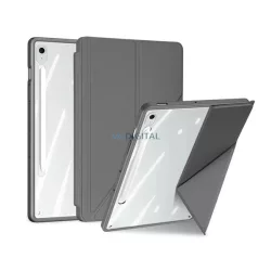   DUX DUCIS MAGI ORIGAMI tok álló, bőr hatású (aktív FLIP, oldalra nyíló, TRIFOLD, asztali tartó, ceruza tartó) SZÜRKE Samsung Galaxy Tab S10 FE Plus WIFI (SM-X626), Galaxy Tab S10 FE Plus LT