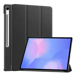   Tok álló, bőr hatású (aktív FLIP, oldalra nyíló, TRIFOLD, asztali tartó, ceruza tartó) FEKETE Samsung Galaxy Tab S10 FE Plus LTE (SM-X620), Galaxy Tab S10 FE Plus WIFI (SM-X626)