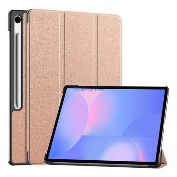 Tok álló, bőr hatású (aktív FLIP, oldalra nyíló, TRIFOLD, asztali tartó, ceruza tartó) ROZÉARANY Samsung Galaxy Tab S10 FE Plus WIFI (SM-X626), Galaxy Tab S10 FE Plus LTE (SM-X620)
