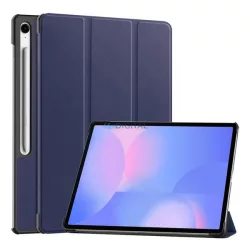   Tok álló, bőr hatású (aktív FLIP, oldalra nyíló, TRIFOLD, asztali tartó, ceruza tartó) SÖTÉTKÉK Samsung Galaxy Tab S10 FE Plus WIFI (SM-X626), Galaxy Tab S10 FE Plus LTE (SM-X620)