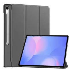   Tok álló, bőr hatású (aktív FLIP, oldalra nyíló, TRIFOLD, asztali tartó, ceruza tartó) SÖTÉTSZÜRKE Samsung Galaxy Tab S10 FE Plus WIFI (SM-X626), Galaxy Tab S10 FE Plus LTE (SM-X620)
